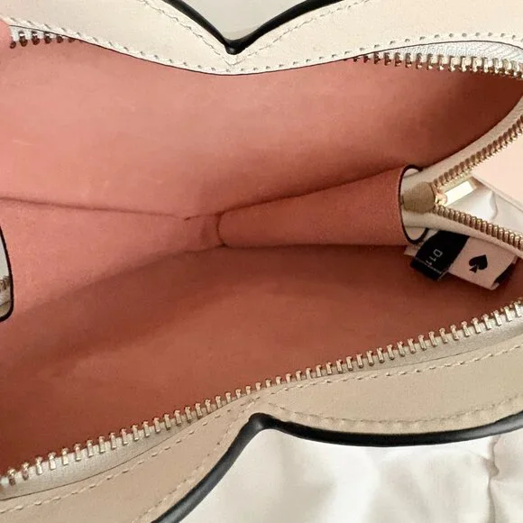 Kate Spade 3D Cabana Dot Heart Crossbody Parchment with Black Dots - Picture 8 of 12